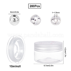 200шт набор для самостоятельного изготовления браслетов из гальванизированных немагнитных синтетических гематитовых бусин&nbsp;DIY-SC0014-92A-S