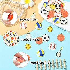 40 шт. 8 стиля подвески из сплава спортивного мяча с эмалью&nbsp;ENAM-CJ0006-82