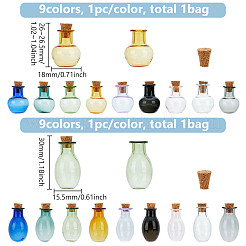 2 набор из 2-х видов мини-стеклянных бутылок GLAA-BC0001-32