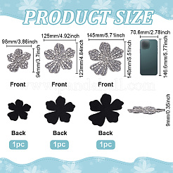 3 шт. 3 стиля фетровые и стразы вышитые нитками приклеиваемые/пришивные нашивки&nbsp;PATC-FG0003-25