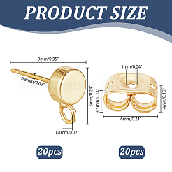 20 шт. латунные серьги-гвоздики&nbsp;KK-AR0004-42