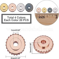 80шт 4 цвета латунные дистанционные бусины&nbsp;KK-FH0004-12
