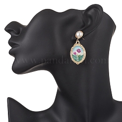 3 пара серег-гвоздиков из сплава с эмалью&nbsp;EJEW-JE06677