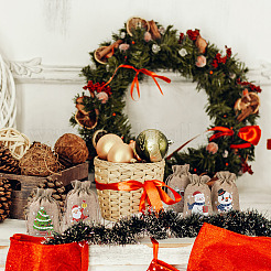 30 шт. 15 прямоугольных мешочка для хранения из джутовой ткани ABAG-KS0001-03