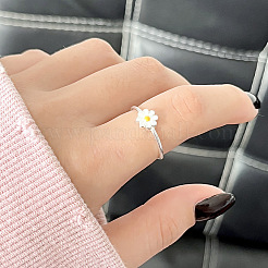 Кольца-манжеты daisy 925 из стерлингового серебра с эмалью для женщин&nbsp;FS-WG63BEB-01