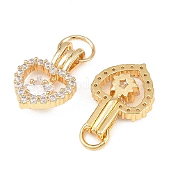 Латунные микропаве прозрачные подвески с фианитом&nbsp;KK-H262-09G