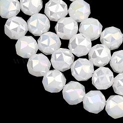 Гальванические непрозрачные стеклянные бусины&nbsp;GLAA-H040-01I