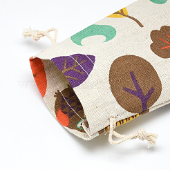 Набивные поликоттон (полиэстер хлопок) упаковочные пакеты мешки на шнурке ABAG-T004-10x14-19