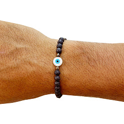 Браслеты из натуральных круглых бусин из лавы для мужчин&nbsp;ED9275-1