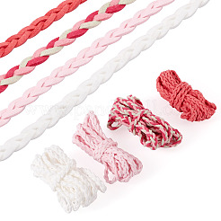 10 ярд двухцветного плетеного плоского шнура из искусственной замши&nbsp;LW-TA0001-05