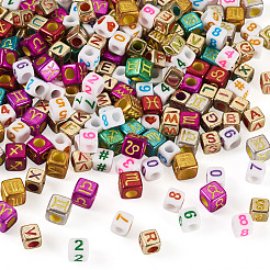 700шт 3 стиля непрозрачные акриловые бусины&nbsp;OACR-PJ0001-01B