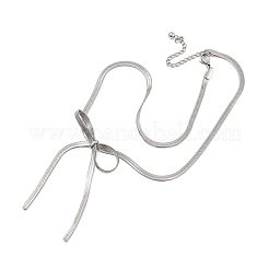 Ожерелья-змейки из нержавеющей стали 304 с бантом для женщин&nbsp;NJEW-G151-01P