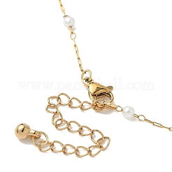 Ожерелья из нержавеющей стали 304 и искусственного жемчуга ABS&nbsp;NJEW-JN05267