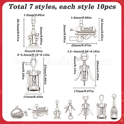 70шт 7 стиля подвески из сплава в тибетском стиле&nbsp;FIND-SC0009-70