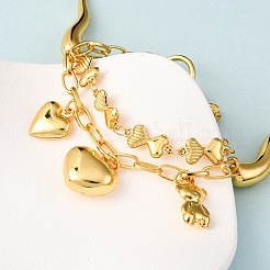 Многорядные браслеты-цепочки с бантом из нержавеющей стали 304&nbsp;BJEW-G758-01G