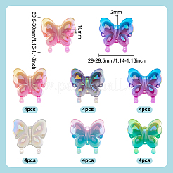 24шт 6 стиля УФ-покрытие непрозрачные акриловые бусины&nbsp;FIND-GO0004-08