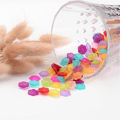 Смешанный матовое форме цветка прозрачными колпаками акрил бисера&nbsp;X-PAF087Y