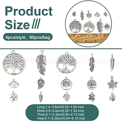 60 шт. 15 стиля подвески из сплава в тибетском стиле&nbsp;FIND-YW0005-01