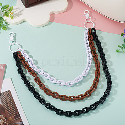 Одноцветные акриловые цепные ремни с двухслойной цепью для брюк&nbsp;HJEW-TAC0117