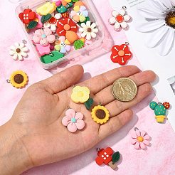 28шт 14 стиля непрозрачные подвески из смолы&nbsp;RESI-CJ0002-54