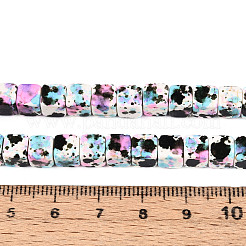 С напылением окрашенные синтетические бирюзовые бусинки&nbsp;TURQ-T004-13B