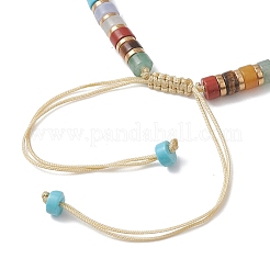 Браслеты из плетеных бусин с дисками из натуральных и синтетических смешанных драгоценных камней для женщин и мужчин&nbsp;BJEW-JB13333