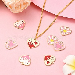 8шт 4 цвета сплава эмалевые подвески&nbsp;ENAM-YW0004-31