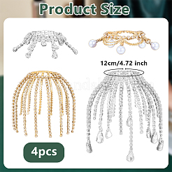 4 шт. подвески для бокалов вина из латуни и железа со стразами&nbsp;HJEW-OC00282