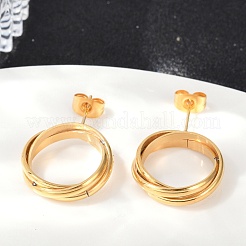 Серьги-гвоздики из нержавеющей стали 304&nbsp;EJEW-Z089-02G