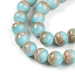 Выпечка окрашенные стеклянные бусины пряди&nbsp;DGLA-N008-10mm-05