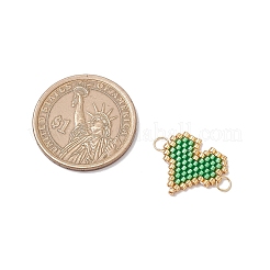 Миюки Делика стеклянные бисерные сердечки-соединения&nbsp;PALLOY-MZ00702-02