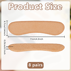 8 пара двухцветных тканевых и силиконовых наклеек на пятку&nbsp;AJEW-DR0002-24