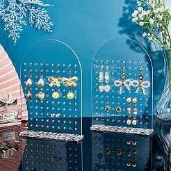 Арочные прозрачные акриловые подставки для сережек&nbsp;EDIS-WH0035-12C