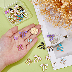 30 шт. 15 стиля подвески из эмалевого сплава в виде банта&nbsp;ENAM-DC0002-10