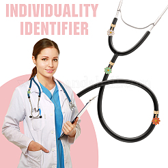 6 шт. 6-х цветный эмалированный сплав стетоскоп подвесные украшения&nbsp;HJEW-SP0001-38