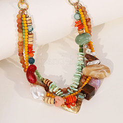 Многослойные ожерелья в форме сердца из богемной смолы&nbsp;FS-WGACD88-01