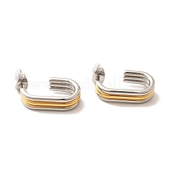 Двухцветные серьги-гвоздики из нержавеющей стали 304&nbsp;EJEW-F355-05GP-04