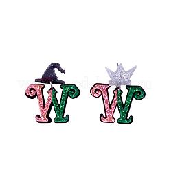 Серьги-гвоздики с акриловыми блестками и пудрой&nbsp;FS-WGC50DB-01