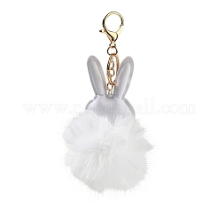 Милый брелок из искусственной кожи кролика и имитации меха кролика рекса&nbsp;LS-KEYC-C005-02B