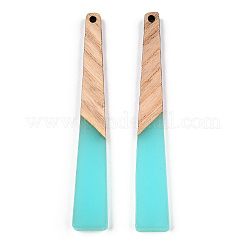 Большие подвески из прозрачной смолы и орехового дерева&nbsp;LS-X-RESI-TAC0017-46-B01