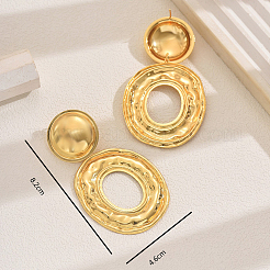 Винтажные полые овальные латунные серьги-гвоздики во французском стиле&nbsp;CE9970