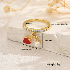 Женские кольца-пальцы с фруктами и подвеской из латуни с микропаве из кубических цирконий&nbsp;SK0908-5