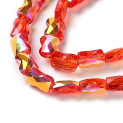 Прозрачные стеклянные бусины гальваническим пряди&nbsp;GLAA-Q099-J01-02