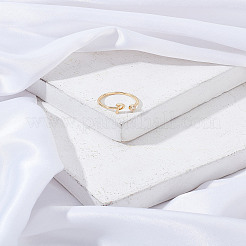 1 шт. латунные открытые кольца-манжеты с микропаве из прозрачного кубического циркония для женщин&nbsp;RJEW-LP0002-37P