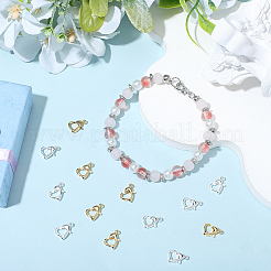 20 шт. 2-х цветные латунные карабины-клешни&nbsp;KK-BBC0022-44