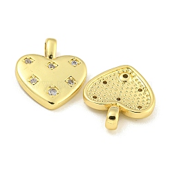 Подвески из латуни с микро-паве и сердечком&nbsp;X-KK-Z053-02G