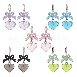 Серьги-кольца в форме сердца из смолы&nbsp;EJEW-JE06375