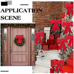 10 шт. рождественские украшения из ПВХ с большим бантом&nbsp;AJEW-ME0001-68