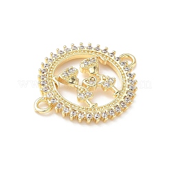 Подвески-соединители для дружбы с латунными подвесками из прозрачных кубических цирконий&nbsp;KK-L253-06G