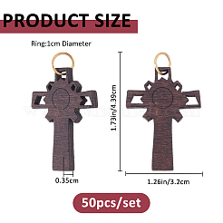 50шт крестовые деревянные подвески&nbsp;PALLOY-FH00177